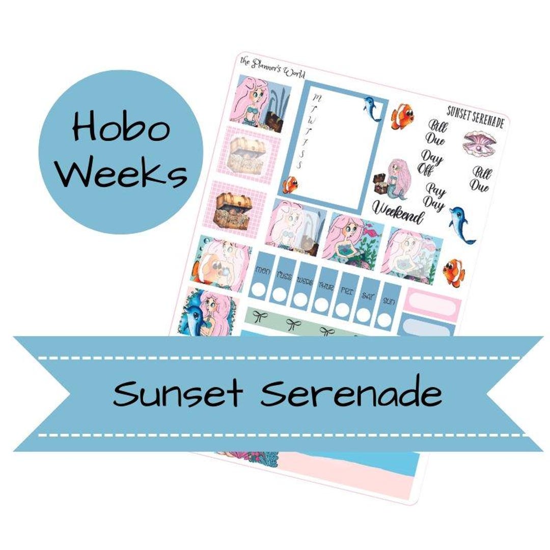 KIT-202 WEEKS || Sunset Serenade - Mermaid Hobonichi Weeks Sticker Kit ...