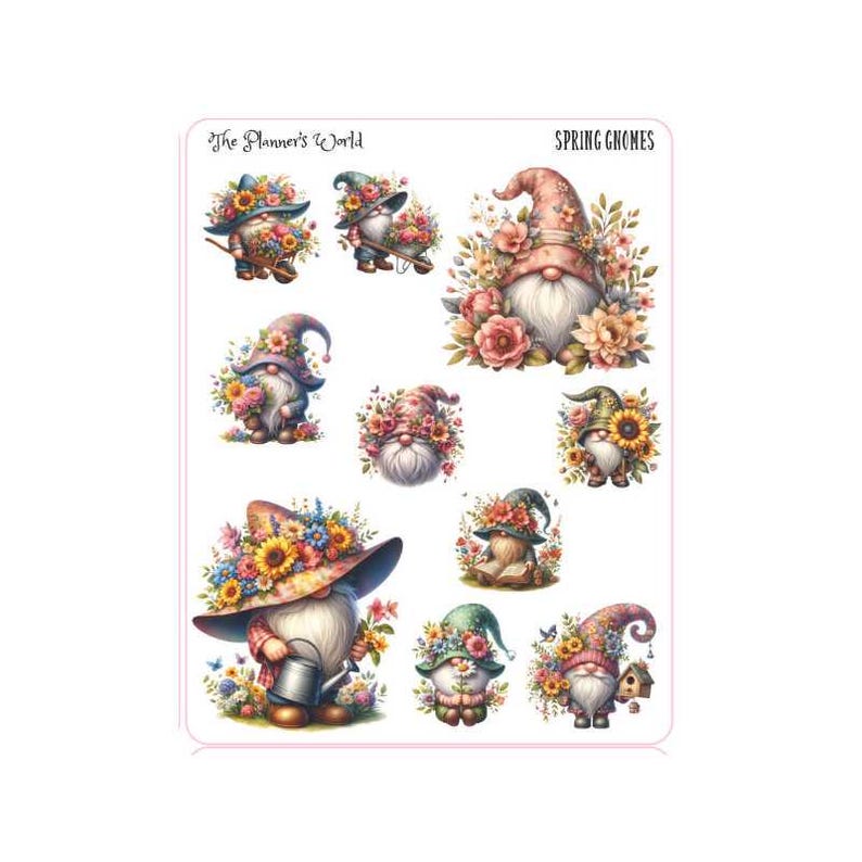 Gnome Planner Stickers - Spring Gnomes - Etsy
