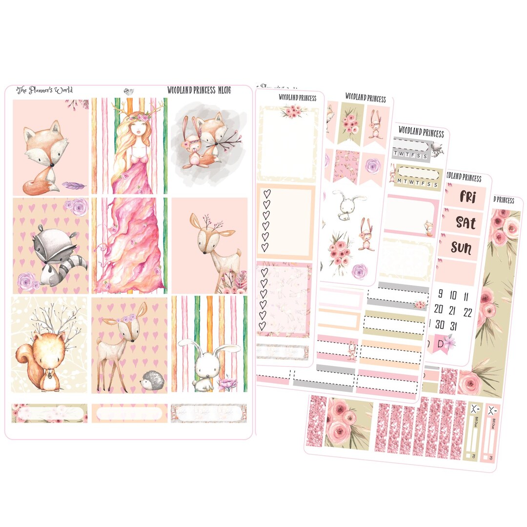 WEEKLY Planner Sticker Kit - Woodland Princess KIT-245 - Etsy