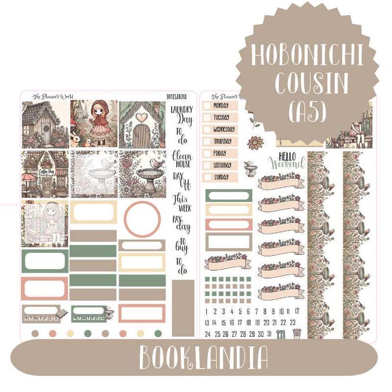 Hobonichi Cousin Weekly Planner Sticker Kit - Booklandia Kit-250 COUSIN ...