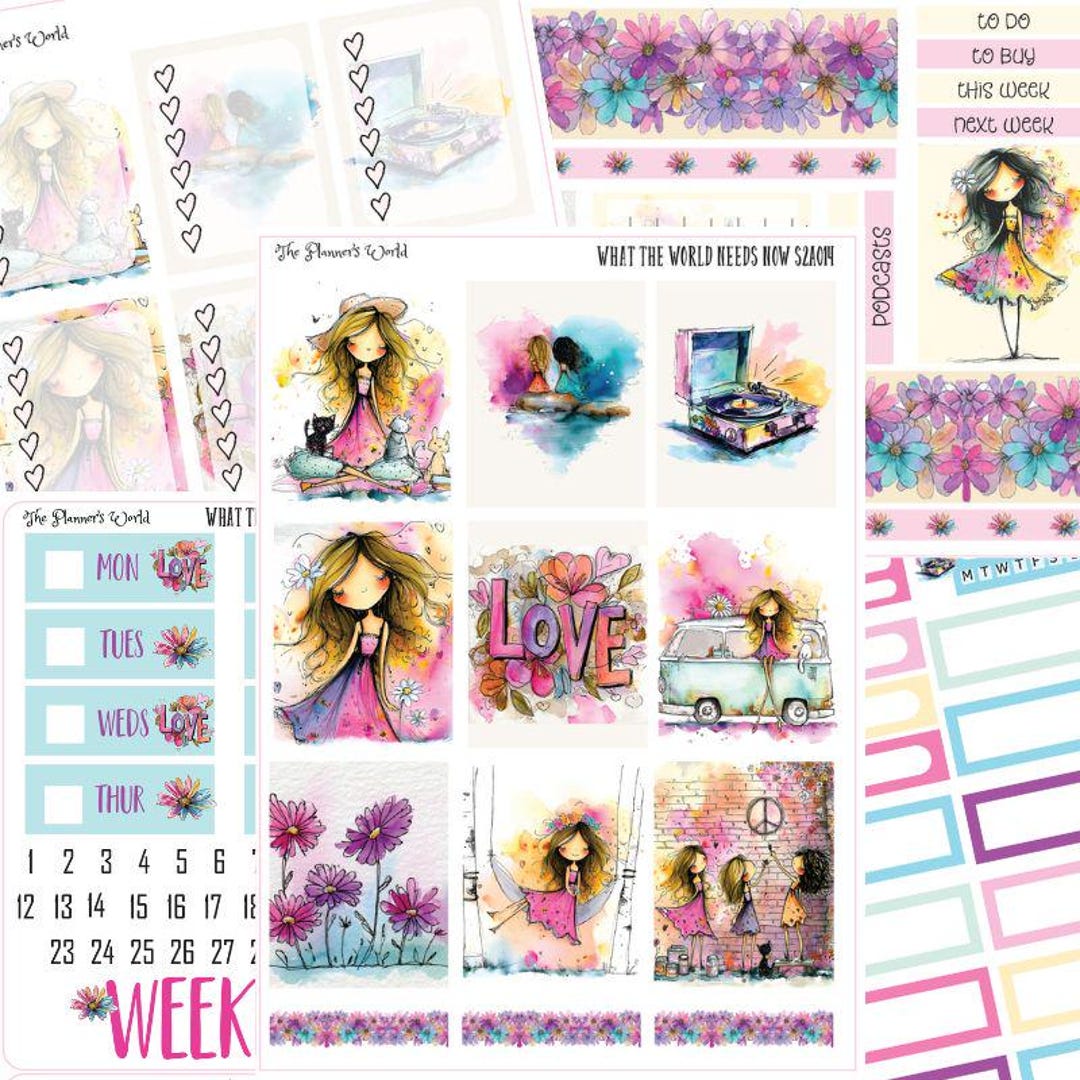 Planner Sticker Kit Vertical Weekly Stickers A5 Stickers - KIT-259 What ...