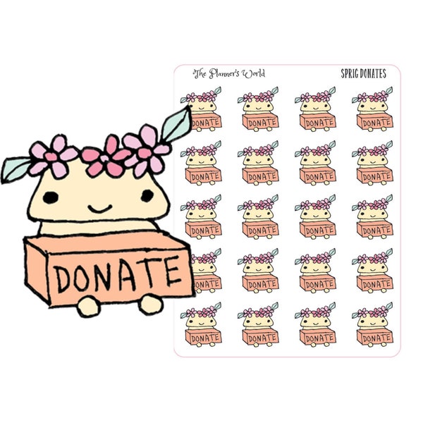 Donations Planner stickers - Sprig Donate Stickers