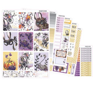 WEEKLY Vertical Planner Sticker Kit - KIT-504 WEEKLY || Enchanted Moon