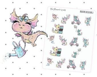 Dragon Planner Stickers - Dragons Relaxing More