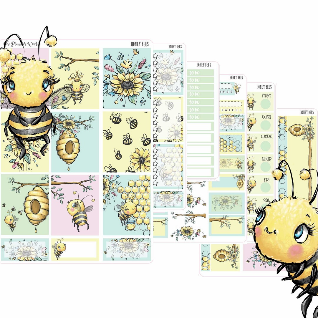 KIT-006 WEEKLY Honey Bees WEEKLY Planner Sticker Kit - Etsy.de