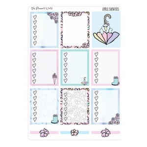 Spring WEEKLY Vertical Planner Sticker Kit - April Showers KIT-011 - Etsy