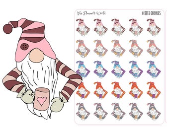 Gnome Planner Stickers - Coffee Gnomes - coffee stickers