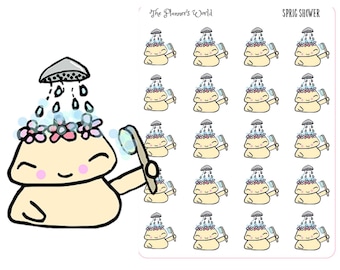 Shower or Bath Planner Stickers - Sprig