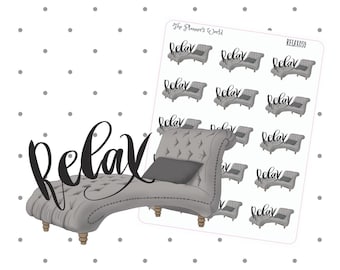 Relax Planner Stickers - Script-006
