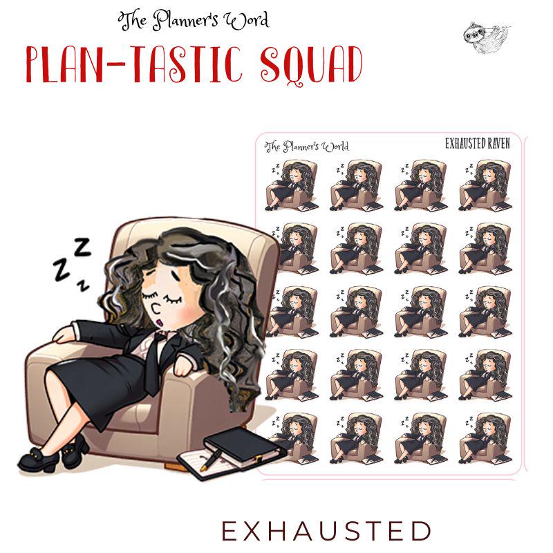 Tired Planner Girl Planner Stickers - Exhausted - Sleep - Fatigue ...