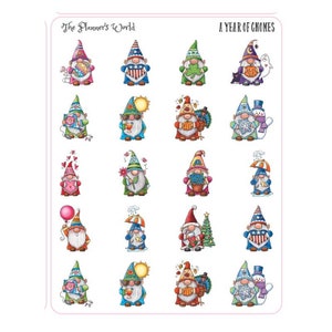 A Year of Gnomes Planner stickers