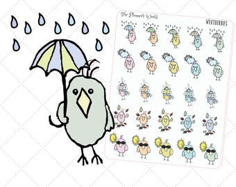 Weatherbies Weather Planner Stickers - featherbies