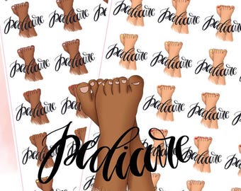 Pedicure Planner Stickers - Nail Salon Script Stickers