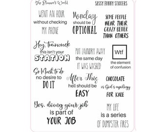 Sassy and Sarcastic Quote Adulting Stickers - Funny