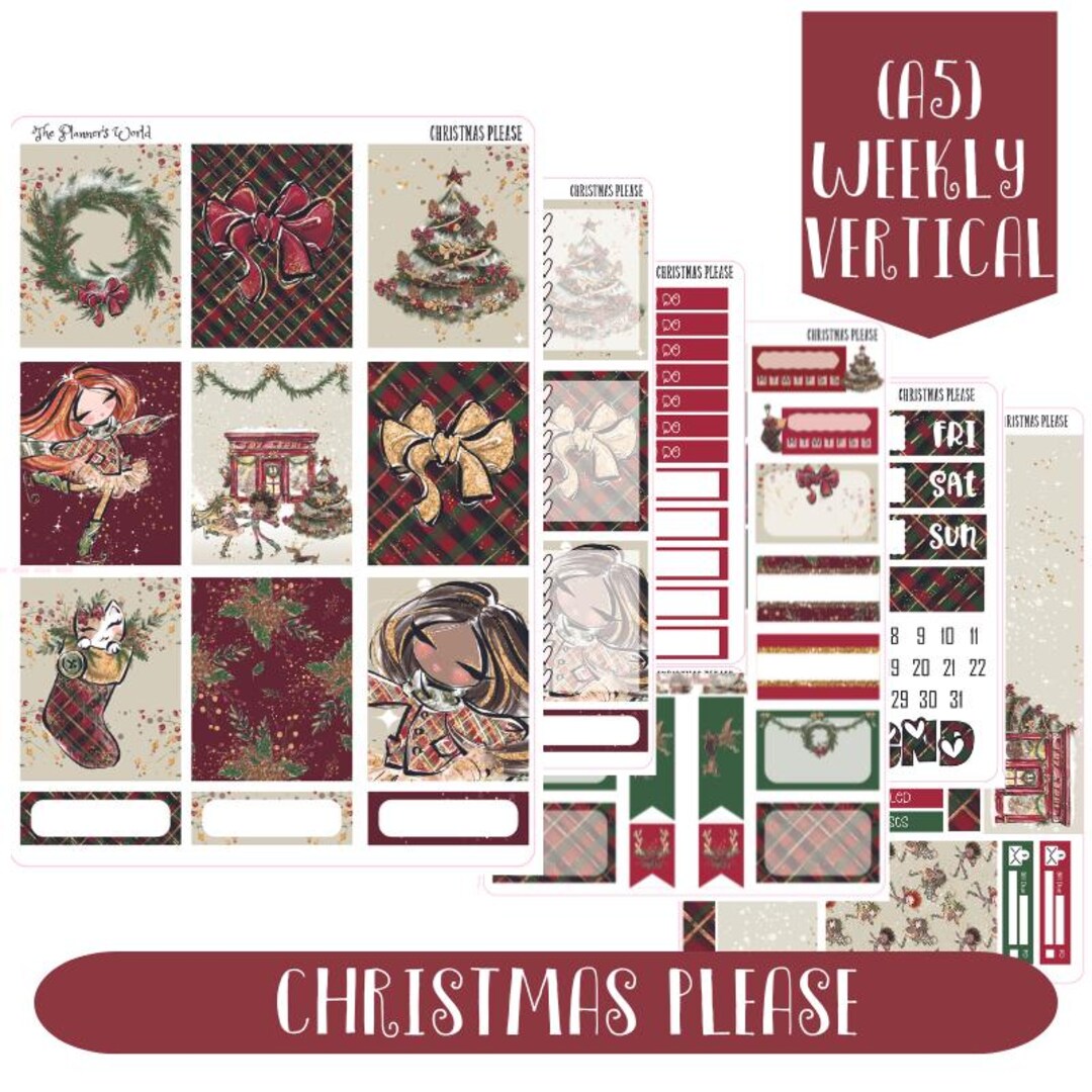 KIT-602 WEEKLY || Christmas Please - WEEKLY Planner Sticker Kit - Etsy