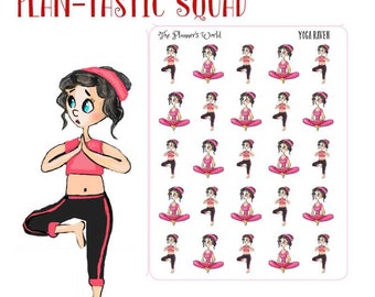 Namaste Yoga Girl Planner Stickers - Plan-tastic Squad - Stickers for Fitness Journal