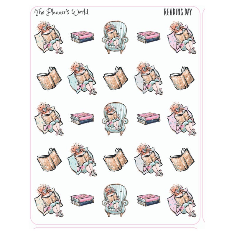 Reading Planner Stickers - Reading Day