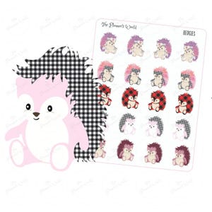 Cute Hedgehog Planner Stickers – Woodland Animal Deco Sticker Sheet for Planners, Journals & Scrapbooking