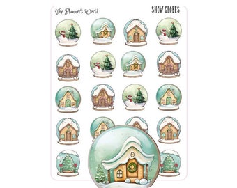 Christmas Planner Stickers - Snow Globe Stickers