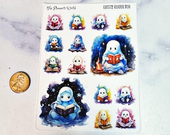 Reading Planner Stickers - Cute Ghost Reader Stickers