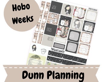 Hobonichi Weeks Sticker Kit – Minimal Farmhouse Neutral Weekly Planner Stickers – KIT-238 WEEKS Dunn Planning