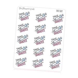 Take Shot Planner Stickers - Health Tracker - Script Stickers