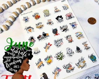 Holiday Planner Icons - Assorted Annual Holiday Stickers - A Year of Holiday Stickers - Script-037