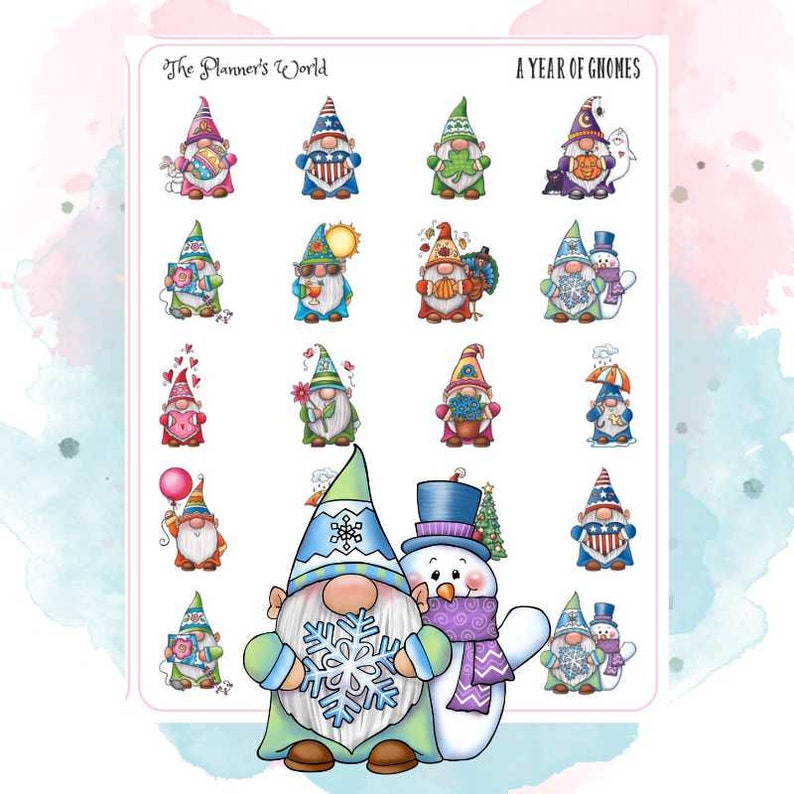 A Year of Gnomes Planner stickers