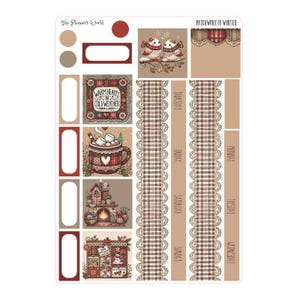 Hobonichi Cousin Monthly Planner Sticker Kit || Patchwork of Winter - KIT-712 CUZ MNTH