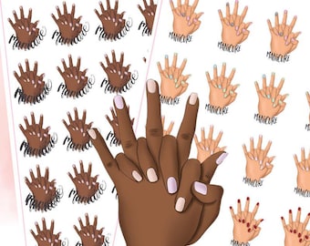 Manicure Planner Stickers | Nail Salon Spa Script Stickers