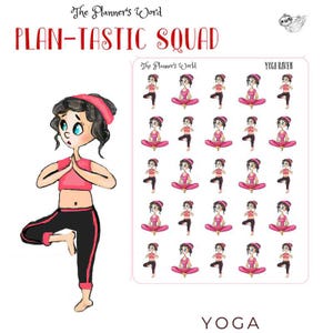 Namaste Yoga Girl Planner Stickers - Plan-tastic Squad - Stickers for Fitness Journal