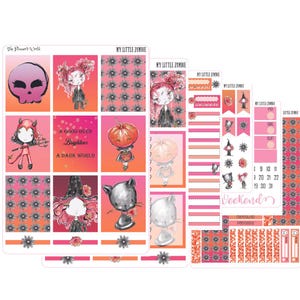 Planner Sticker Kit Vertical Weekly Stickers - A5 Stickers - KIT-500 WEEKLY || My Little Zombie