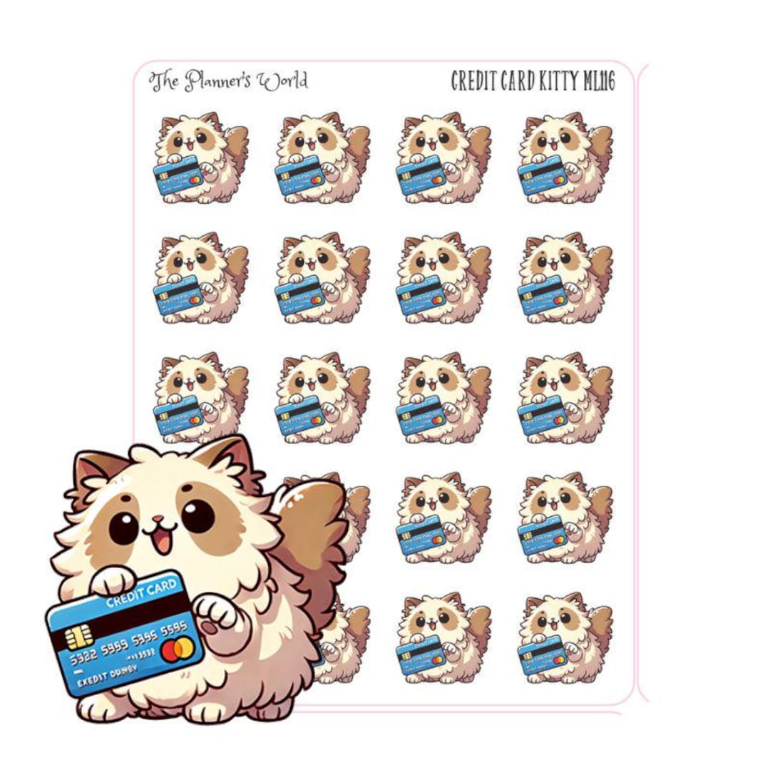 Credit Card Planner Stickers - Cat Character Stickers - the Floofs - Etsy