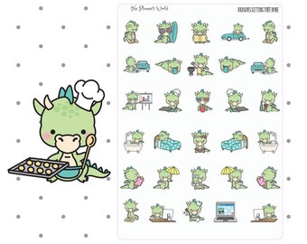 Dragon Planner Stickers - Dragons Getting Stuff Done