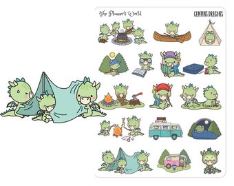 Dragon Planner Stickers - Camping Dragons