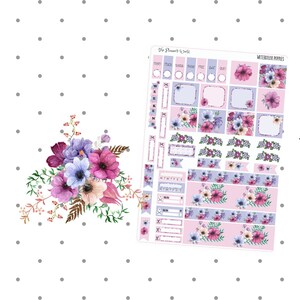 KIT-130 WEEKS || Watercolor Poppies - Hobonichi Weeks Sticker Kit