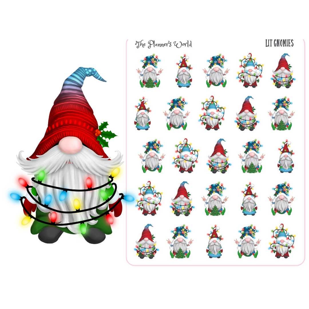 Gnome Planner Stickers Lit Gnomes Etsy