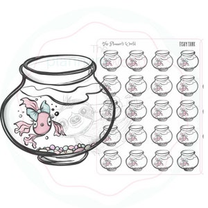 Fish Sticker - Goldfish Planner stickers - Pet Fish Stickers