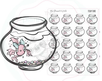 Fish Sticker - Goldfish Planner stickers - Pet Fish Stickers