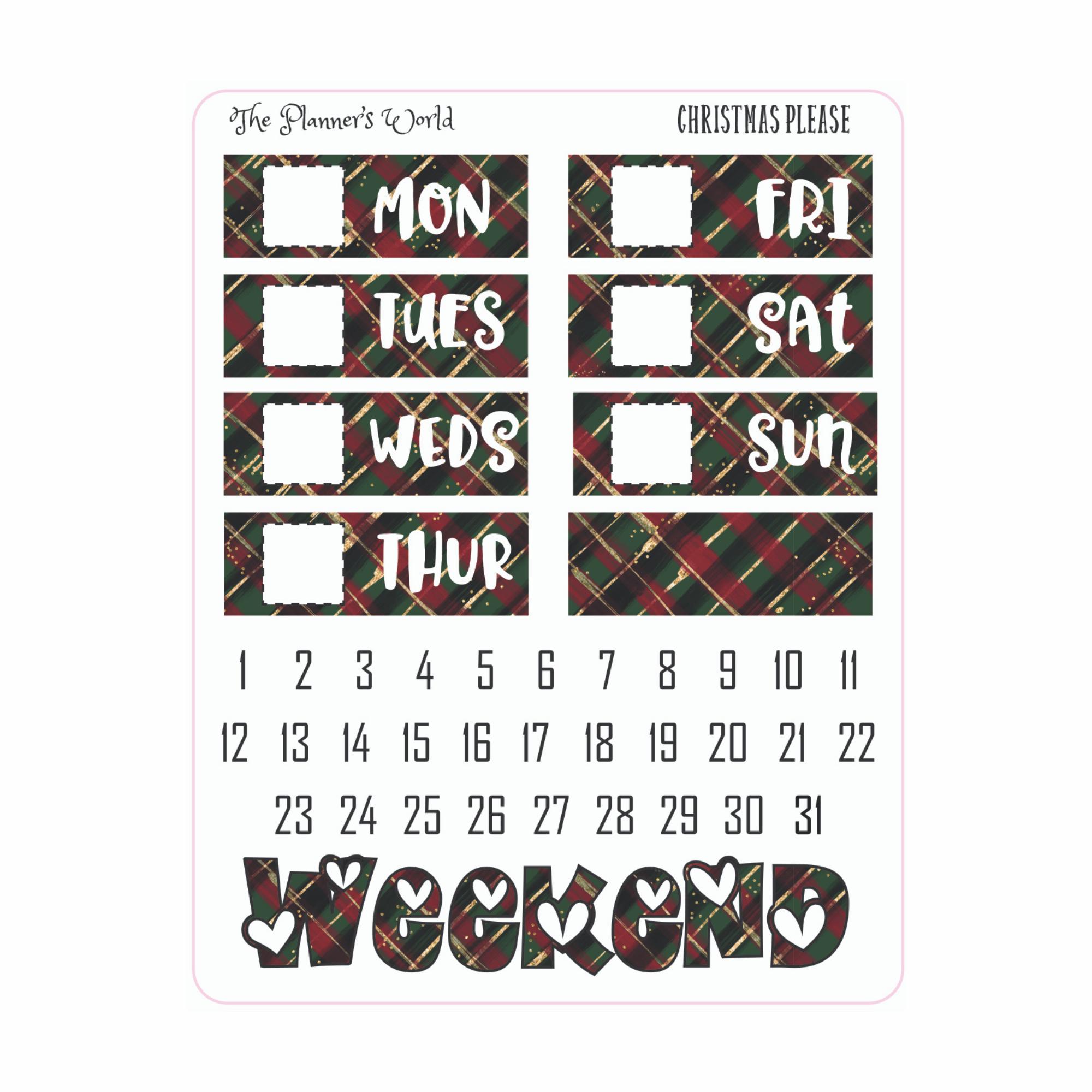 KIT-602 WEEKLY || Christmas Please - WEEKLY Planner Sticker Kit - Etsy