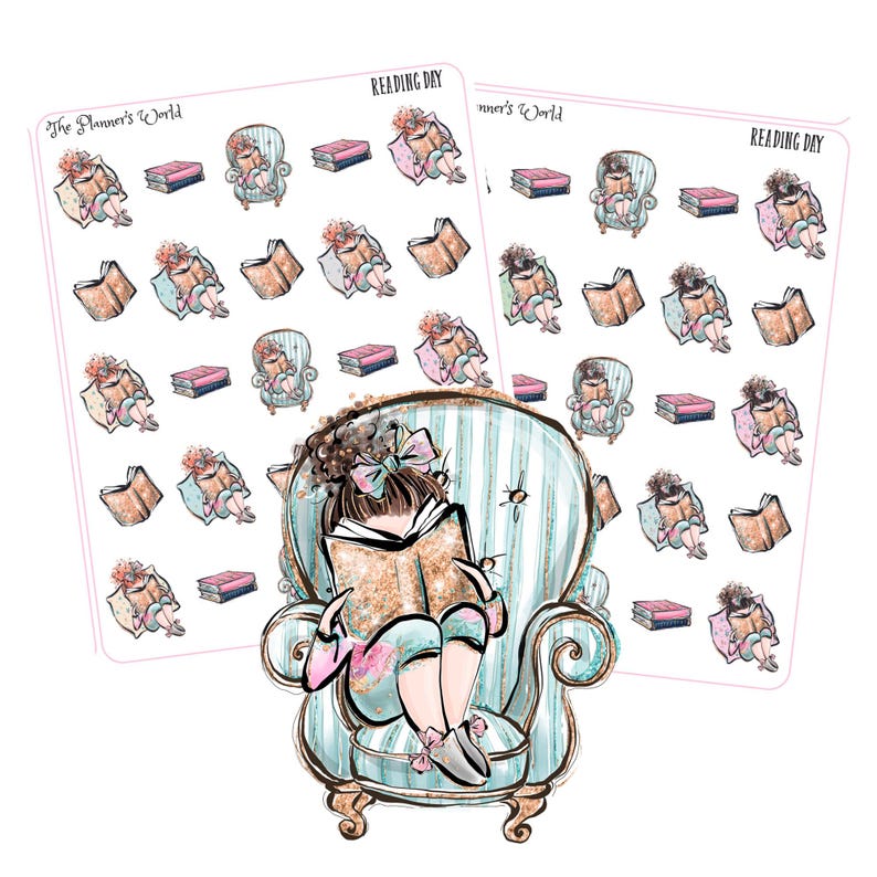 Reading Planner Stickers - Book Lover Stickers – Reading Day 画像 1