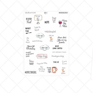 Sarcastic Funny Stickers - Adulting Fails Planner Stickers