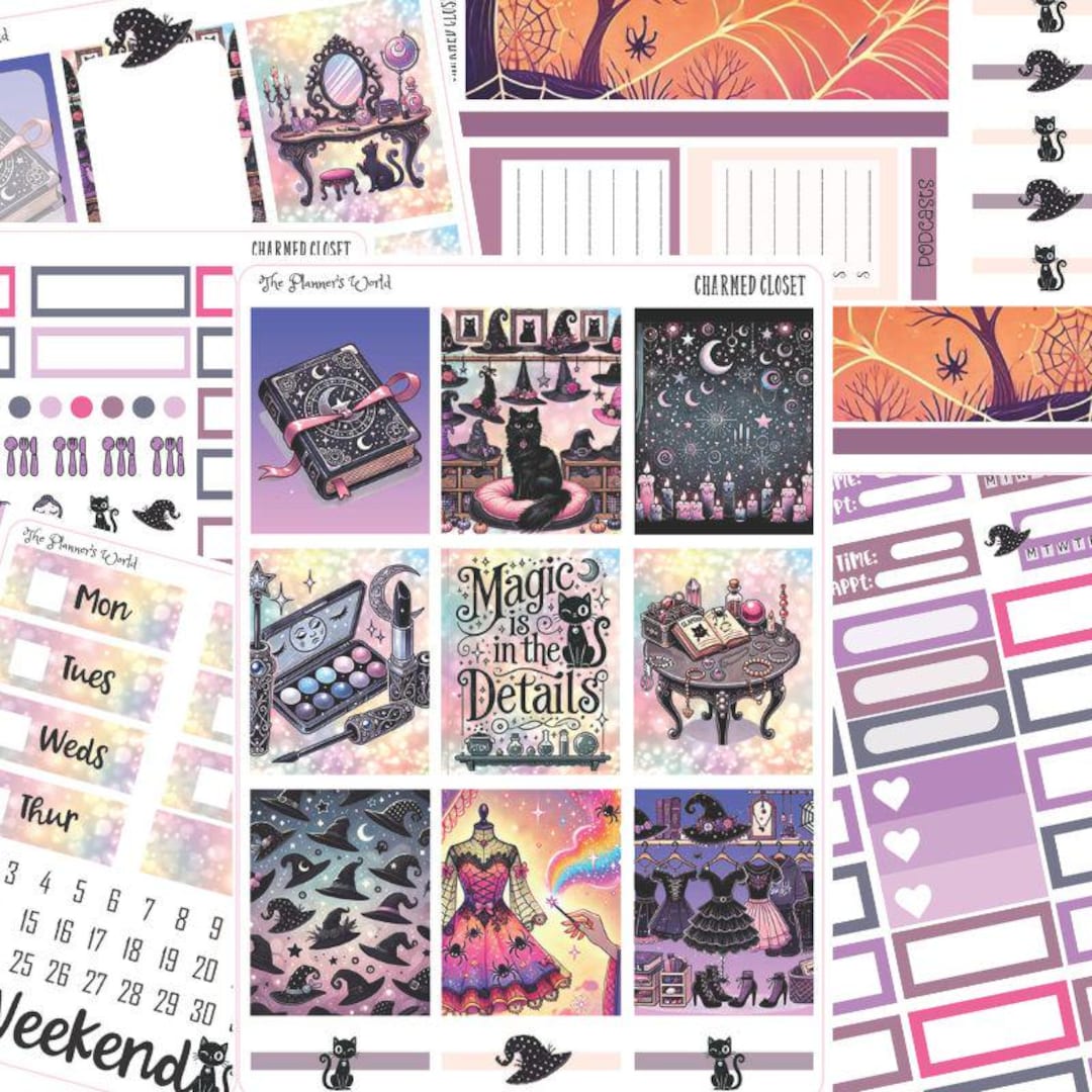 Halloween WEEKLY Planner Sticker Kit - Charmed Closet - KIT-513 WEEKLY ...