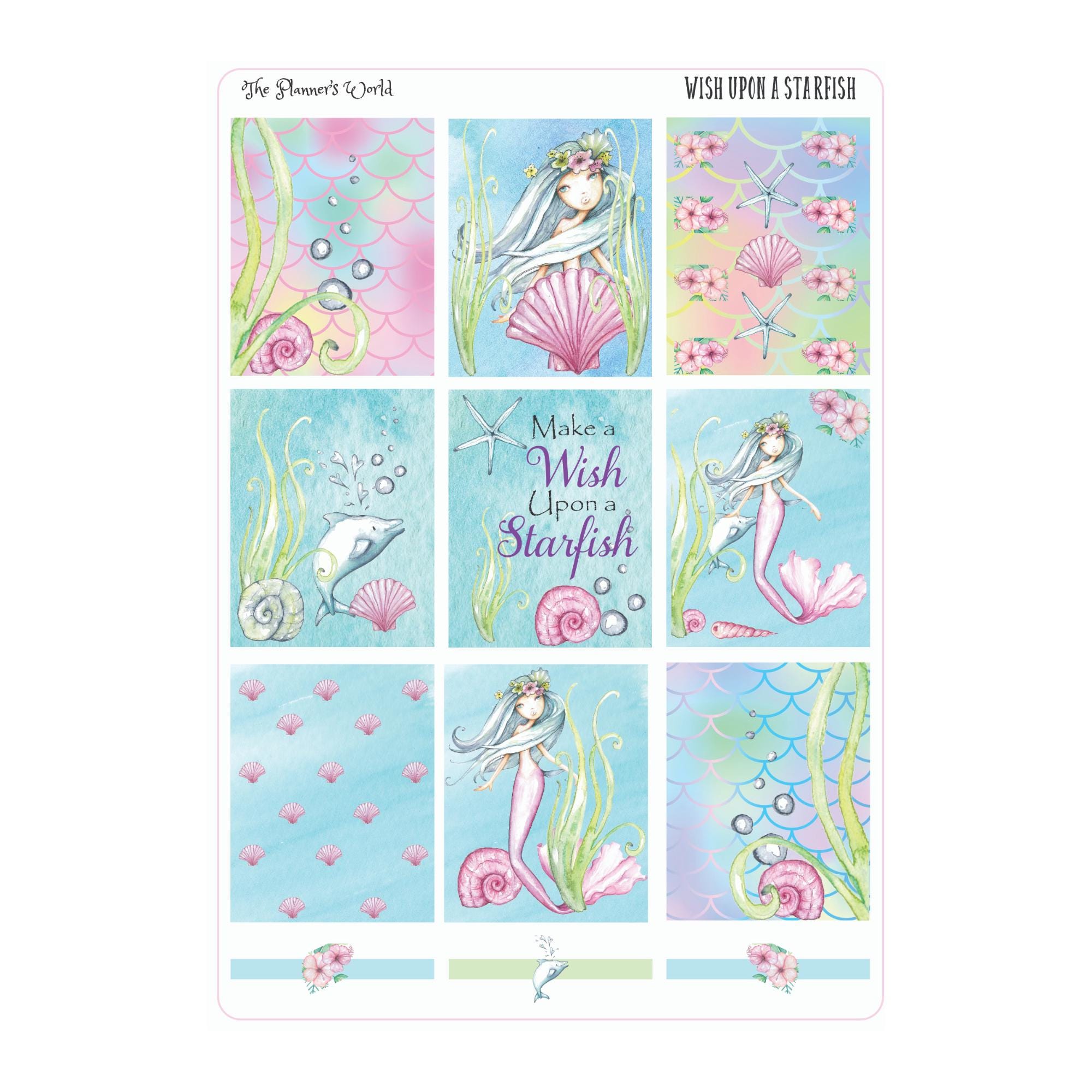 KIT-200 WEEKLY || Wish Upon a Starfish - WEEKLY Planner Sticker Kit - Etsy