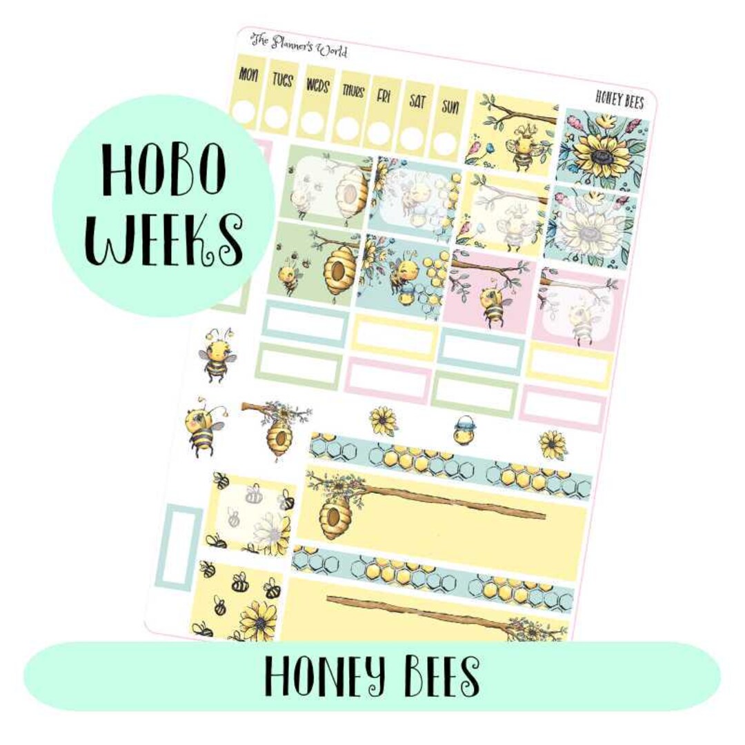 KIT-006 WEEKS || Honey Bees - Hobonichi Weeks Sticker Kit - Etsy