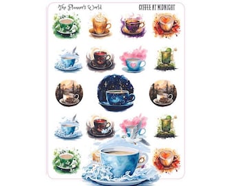 Coffee Planner Stickers - Coffee at Midnight