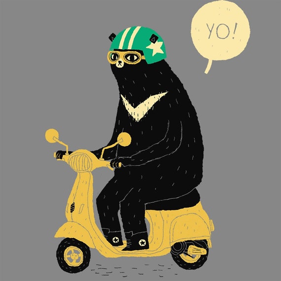 Scooter Bear Black Bear T-shirt / Taiwan Bear Shirt / Sun Bear | Etsy