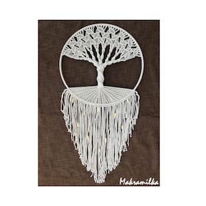 Handmade Macrame Wall Hanging / Tree of Life - White- Beige / Hippie Decor /Tree of Life Tapestry /Living Room Decor / Housewarming Gift
