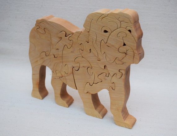wooden dog puzzle