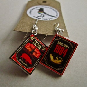 Miniature Book Earrings from the "Earring Library"
